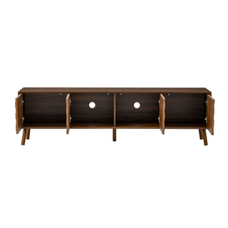 TV Stand With Soft Closing Hinges And Cable Management - Walnut