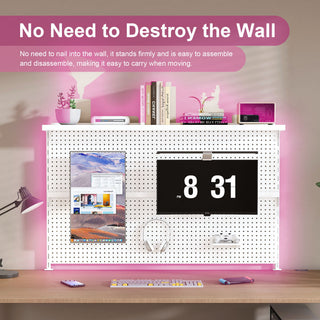 Clamp On Desk Pegboard With Single Monitor Stand