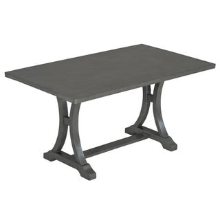 Dining Table Set With 4 Upholstered Chairs And Bench