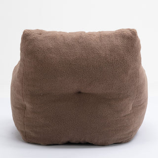 Soft Teddy Fabric Tufted Foam Bean Bag Chair With Teddy Fabric