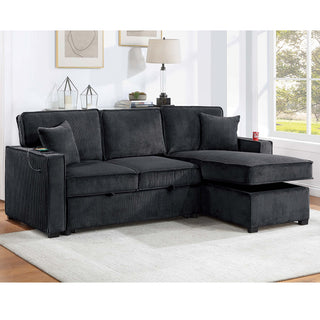 Convertible Sectional With USB / USB - C Port, Storage Chaise, Pull-Out Bed