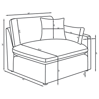 Greeley - 6 Piece Upholstered Modular Sectional Sofa - Ivory