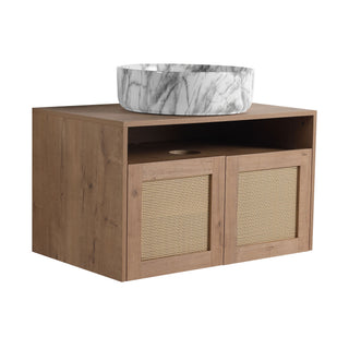 Bathroom Vanity With Art Sink, 2 Soft Close Doors, Float Mounting Design