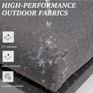 Patio All-Weather Ottomans With Thick Cushions (Set of 2)