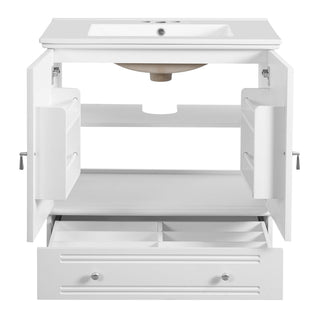 Bathroom Vanity With Sink, Cabinet With Adjustable Shelf And Drawer Divider