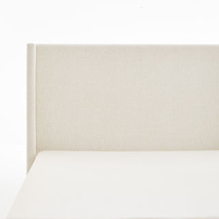 Hosford - Minimalist Upholstered Wingback Bed With Wood Base Platform