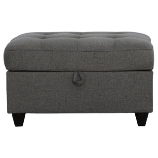 Storage Ottoman With Tufted Design - Gray