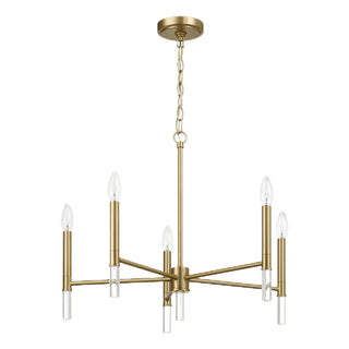Courtyard - 5 Light Candle Chandelier - Clear / Gold