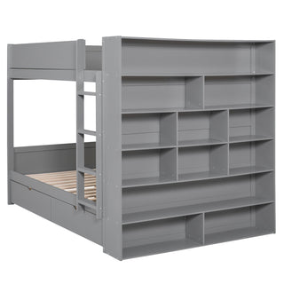 Bunk Bed With 2 Drawers And Multi Layer Cabinet