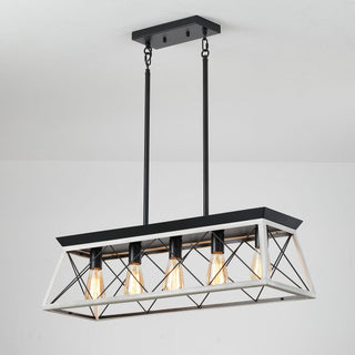 Chandelier Pendant Light For Dining Room Kitchen, 5 Light Fixture With Adjustable Height