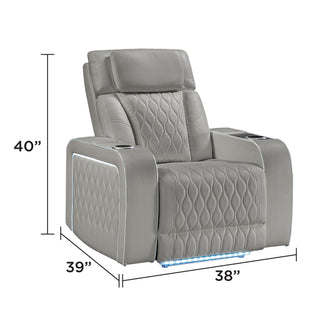 Electra - Power Recliner With Power Headrest, Massage, LED Lighting And USB Control