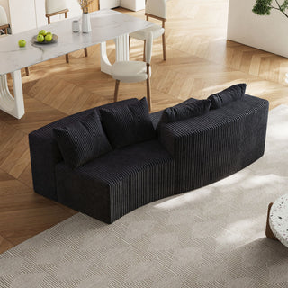 Curved Sectional Sofa With 4 Pillows, Modular Semi Circular Design