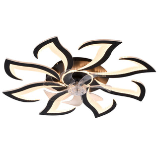 Flower Ceiling Fan With Remote Controlled LED Light, Flush Mount DC Motor Fan