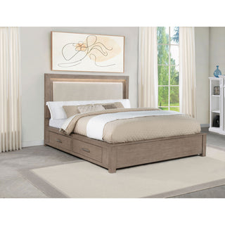 Gibbons - LED Storage Bed With Upholstered Headboard