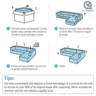 Sectional Free Combined Sofa With 2 Side Pockets