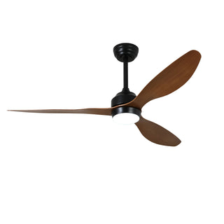 Ceiling Fan With Lights Quiet DC Motor 3 Blade Ceiling Fans 6 Speed Levels, Reversible Ceiling Fan - Matte Black / Wood
