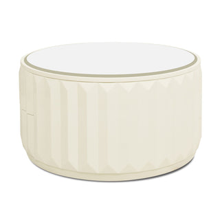 Facino - Round Storage Coffee Table - White Birch