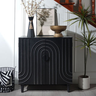 2 Door Storage Cabinet With Adjustable Shelf - Black