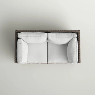 Modern Patio Wicker Loveseat With Cushions
