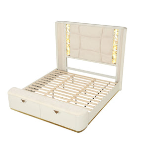 La Pierre - Modern Bedroom Set With Upholstered LED Bed