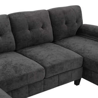 U-Shaped Sectional Sofa 103.5" Fabric Couch With Dual Chaise Lounges, Storage Pockets, Armrest Pillows