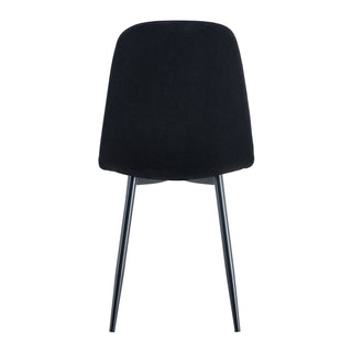 Modern Medieval Style Cushioned Side Chairs Set With Metal Legs For Kitchens