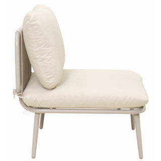 Modular Patio Armless Sofa Chair With Thick Cushion - Off White