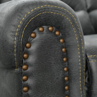 Reclining Sofa - Gray - Faux Leather