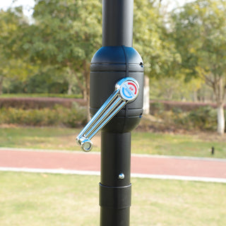 Double- Sided Outdoor Market Umbrella With Lights And Base