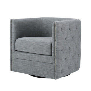 Capstone - Swivel Barrel Chair With Nailhead Accents And Button Tufting
