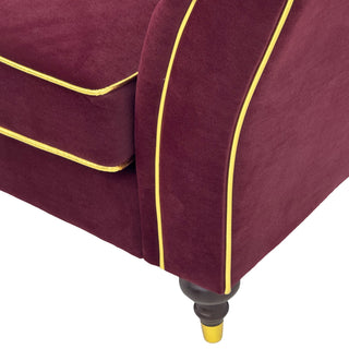 3 Person Sofa With Deep Seat, Tufted Backrest