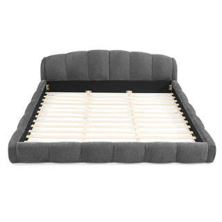 Upholstered Platform Bed Frame, Low Profile Floor Bed, No Box Spring Required