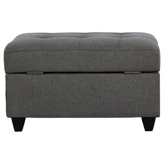 Storage Ottoman With Tufted Design - Gray