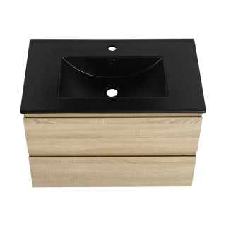 Wall Mounted Bathroom Vanity With Sink, 2 Soft Close Drawers