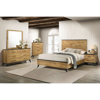 Georgina - 6 Drawer Dresser With Mirror - Natural Wood