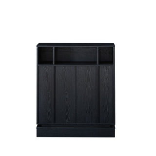 Fluted Sideboard Buffet Cabinet With 2 Doors And Adjustable Shelf, Storage Cabinet For Entryway
