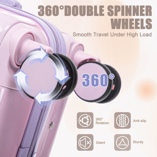 Luggage Set 14" / 20" With Combination Lock And Cosmetic Case