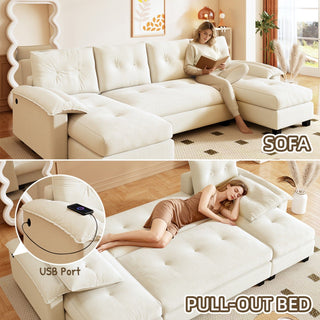 U-Shaped Sleeper Sofa With Pull Out Bed