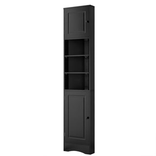 Multi Functional Corner Cabinet With Adjustable Shelves And 2 Doors