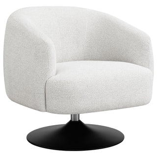Upholstered Swivel Accent Chair, 360 Degree Rotation - Beige