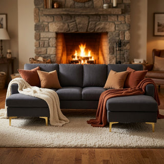 U - Shaped Sectional Sofa With Double Chaise