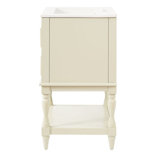 Bathroom Vanity With Sink, 2 Drawers Storage Cabinet, Open Shelf
