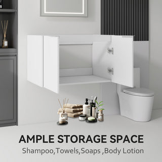 Floating Bathroom Vanity Cabinet With Soft Close Double Doors, Spacious Interior Storage, Wall Mounted, Cabinet Only