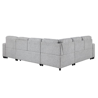 Giza - Modular Sectional Sofa With Sleeper, Storage, USB Charging - Gray