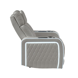 Electra - Power Reclining Loveseat With Power Headrests, Console, Speakers, Massage, LED Lighting And USB Control