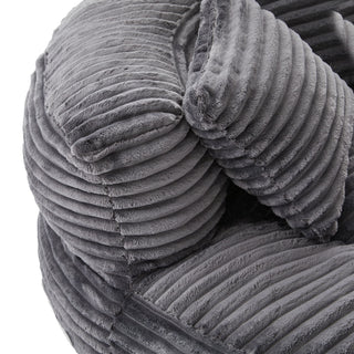 Oversized Bean Bag Chair With 3 Pillows & Armrest - Dark Gray