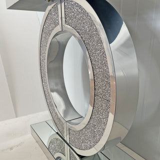 O - Shaped Console Table For Living Room - Silver