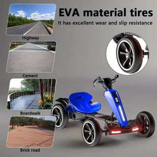 Electric Kids Pedal Go Kart With Adjustable Seat, Foldable Design