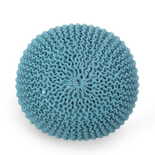 Moro - Knitted Round Pouf With Pumpkin Shape