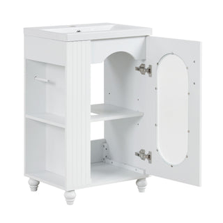 Modern Bathroom Vanity With Sink, Adjustable 2 Tier Shelf